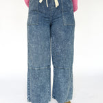 Wide Leg Denim Pants- Blue - Ana Patricia Boutique