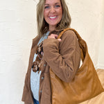 Corduroy Button Up Jacket- Camel - Ana Patricia Boutique