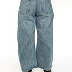 Checkered Side Barrel Jeans - Ana Patricia Boutique