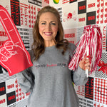 In My Husker Era Crewneck- Grey - Ana Patricia Boutique