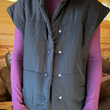 Oversized Puffer Vest- Black