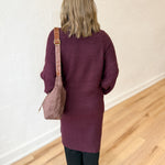 Long Line Open Front Cardigan- Cherry - Ana Patricia Boutique