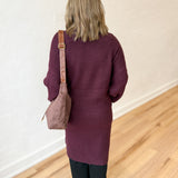 Long Line Open Front Cardigan- Cherry