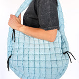 Puffer Hobo Tote Bag: Light Blue - Ana Patricia Boutique