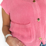 Lightweight Button Up Top- Pink - Ana Patricia Boutique