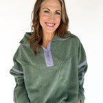 Fleece Half Zip Pullover- Green - Ana Patricia Boutique