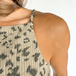 Ribbed Button Down Apron Top- Leopard - Ana Patricia Boutique