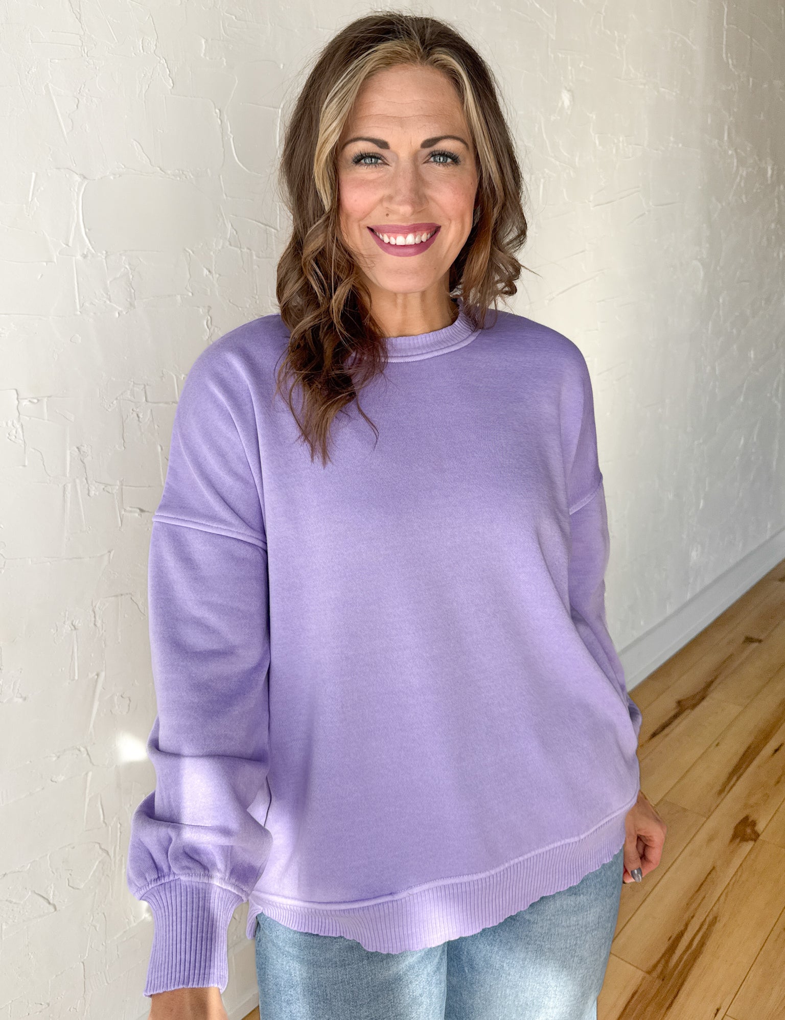 Hi-Lo Hem Pullover- Lavender - Ana Patricia Boutique