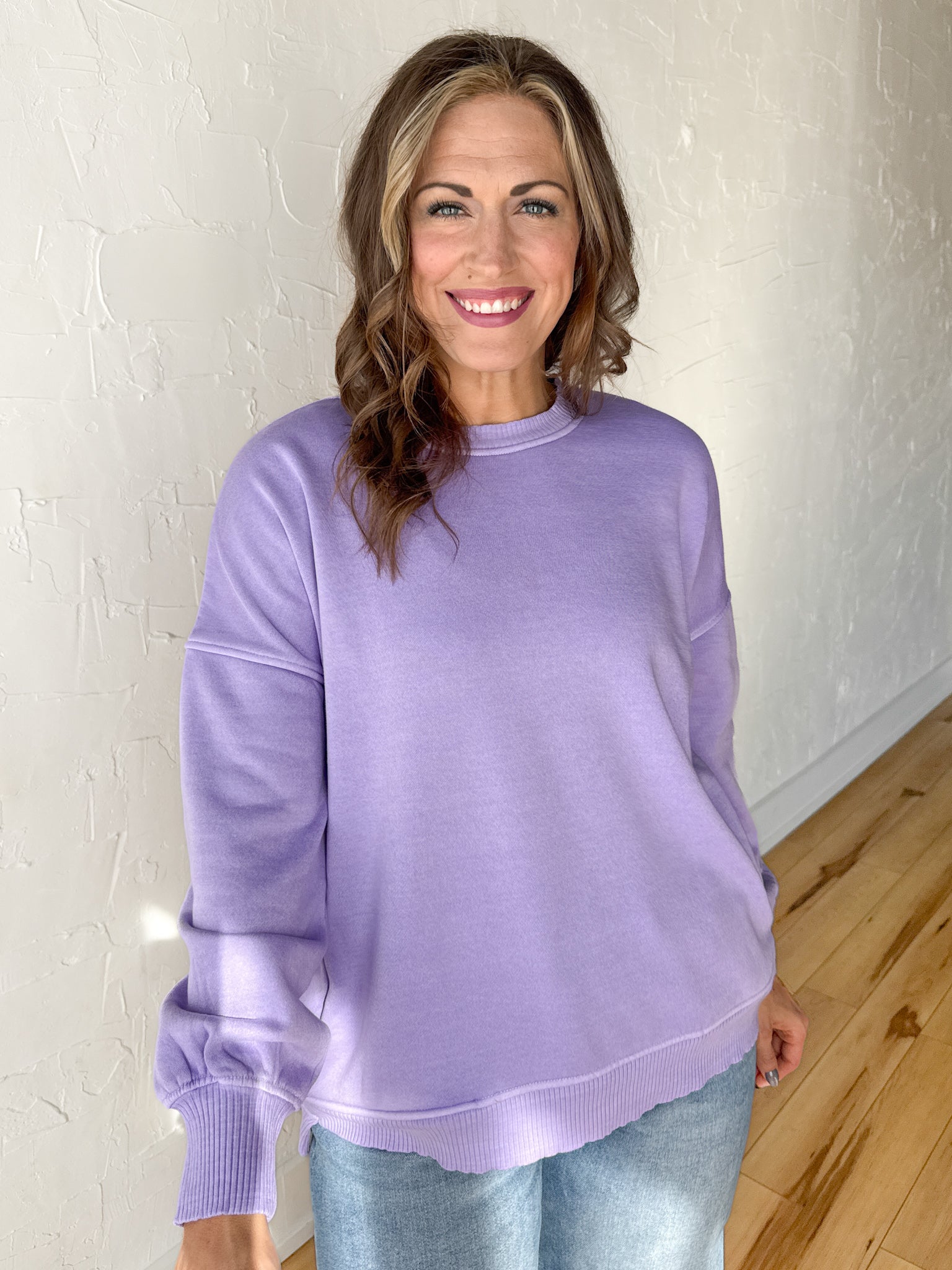 Hi-Lo Hem Pullover- Lavender - Ana Patricia Boutique