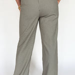 Pleated Check Pants-Beige/Grey - Ana Patricia Boutique