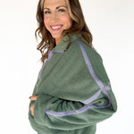 Fleece Half Zip Pullover- Green - Ana Patricia Boutique
