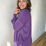 Hi-Lo Hem Pullover- Purple - Ana Patricia Boutique