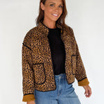 Quilted Puffer Jacket- Leopard - Ana Patricia Boutique