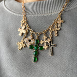 Cross Charm Necklace- Gold - Ana Patricia Boutique