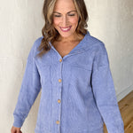 Washed Thermal Jacket- Periwinkle - Ana Patricia Boutique