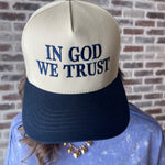 In God We Trust Trucker Hat- Navy - Ana Patricia Boutique