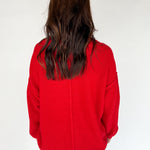 V Neck Waffleknit Cardigan- Red - Ana Patricia Boutique