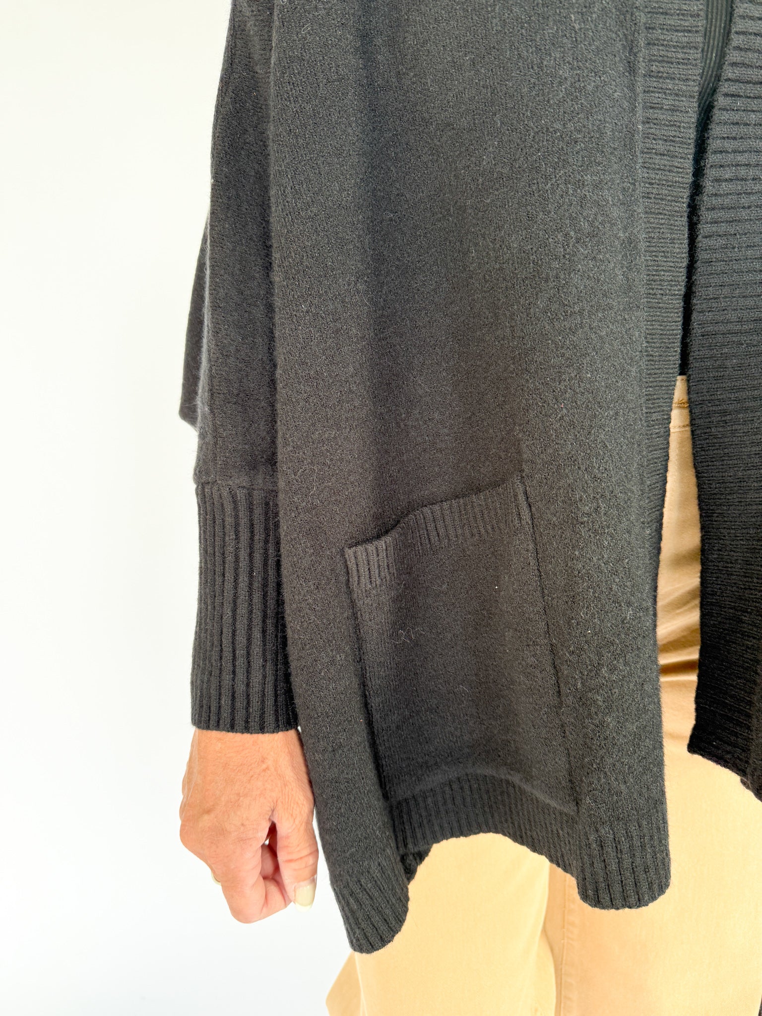 Open Front Bat Wing Cardigan- Black - Ana Patricia Boutique