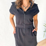 Scuba Luxe Mini Dress- Black - Ana Patricia Boutique