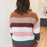 Colorblock Chunky Sweater- Mocha