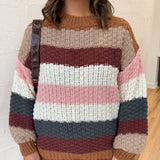 Colorblock Chunky Sweater- Mocha