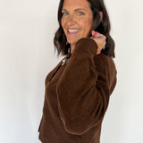 Classic Button Cardigan Top- Chocolate - Ana Patricia Boutique