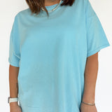 Mineral Wash Oversized Tee-Blue - Ana Patricia Boutique