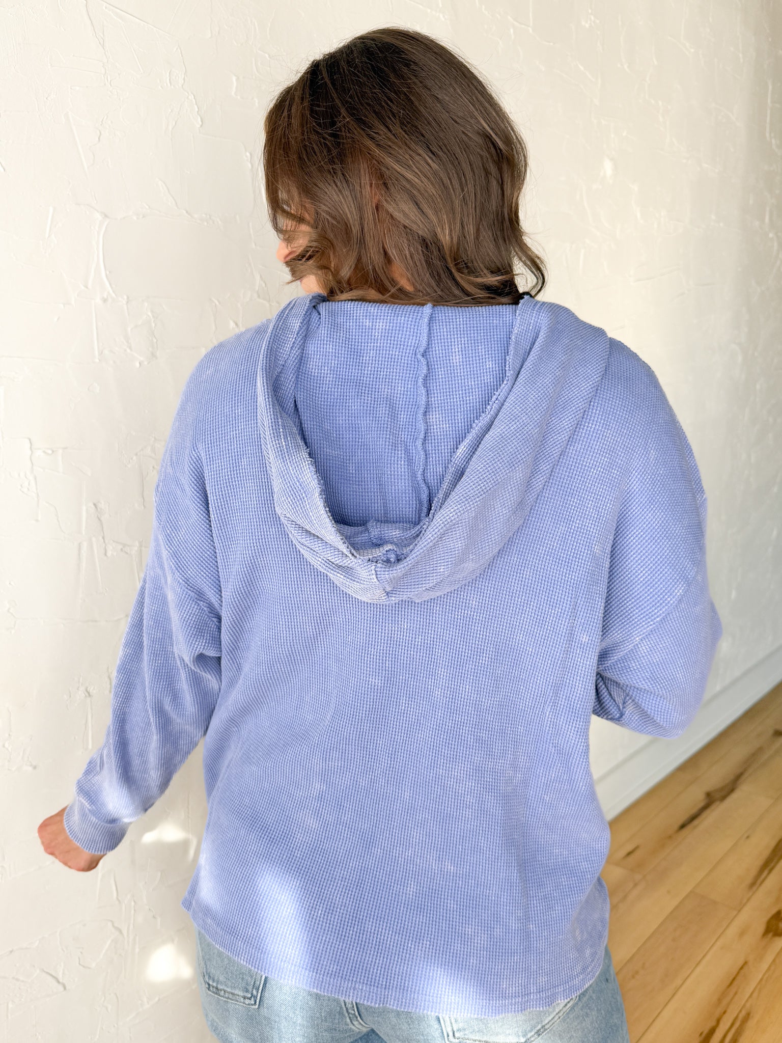 Washed Thermal Jacket- Periwinkle - Ana Patricia Boutique