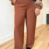 Wide Leg Trouser Pants- Camel