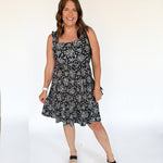 Ditsy Floral Dress- Black - Ana Patricia Boutique