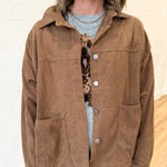 Corduroy Button Up Jacket- Camel - Ana Patricia Boutique
