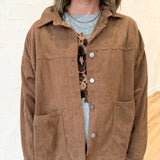 Corduroy Button Up Jacket- Camel