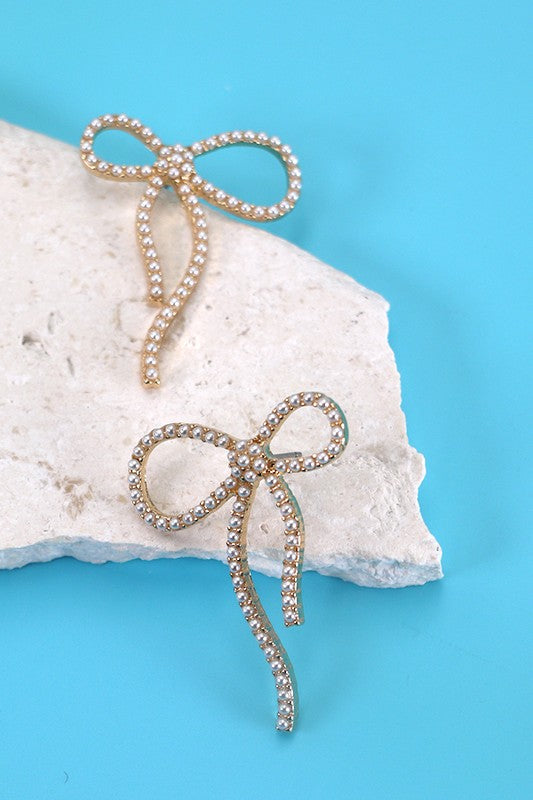 Pearl Bow Earrings - Ana Patricia Boutique