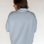 Scuba Piping Cardi- Blue/Cream - Ana Patricia Boutique