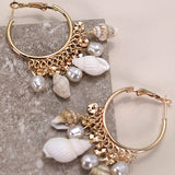 Seashell Cluster Hoop Earrings - Ana Patricia Boutique