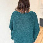 Chenille Oversized Sweater- Dark Green - Ana Patricia Boutique