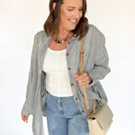 Soft Check Oversized Button Up-Blk/Wht - Ana Patricia Boutique