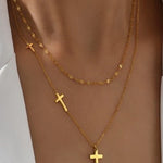 18K Stainless Steel Cross Necklace - Ana Patricia Boutique