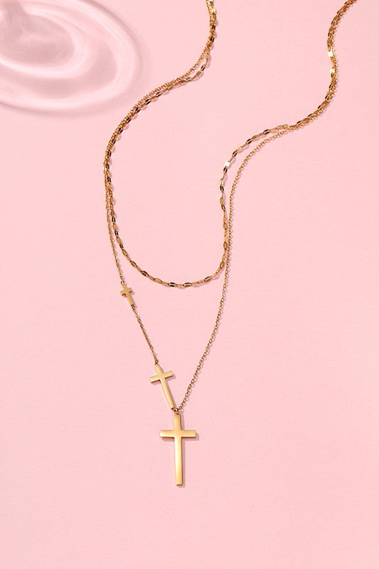 18K Stainless Steel Cross Necklace - Ana Patricia Boutique