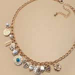 Turquoise Coin Charm Necklace - Ana Patricia Boutique