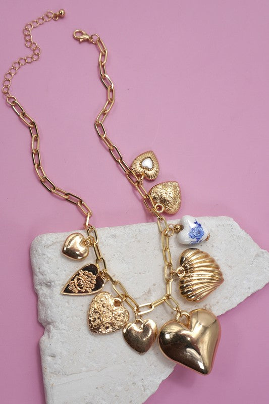 Big Heart Charm Necklace - Ana Patricia Boutique