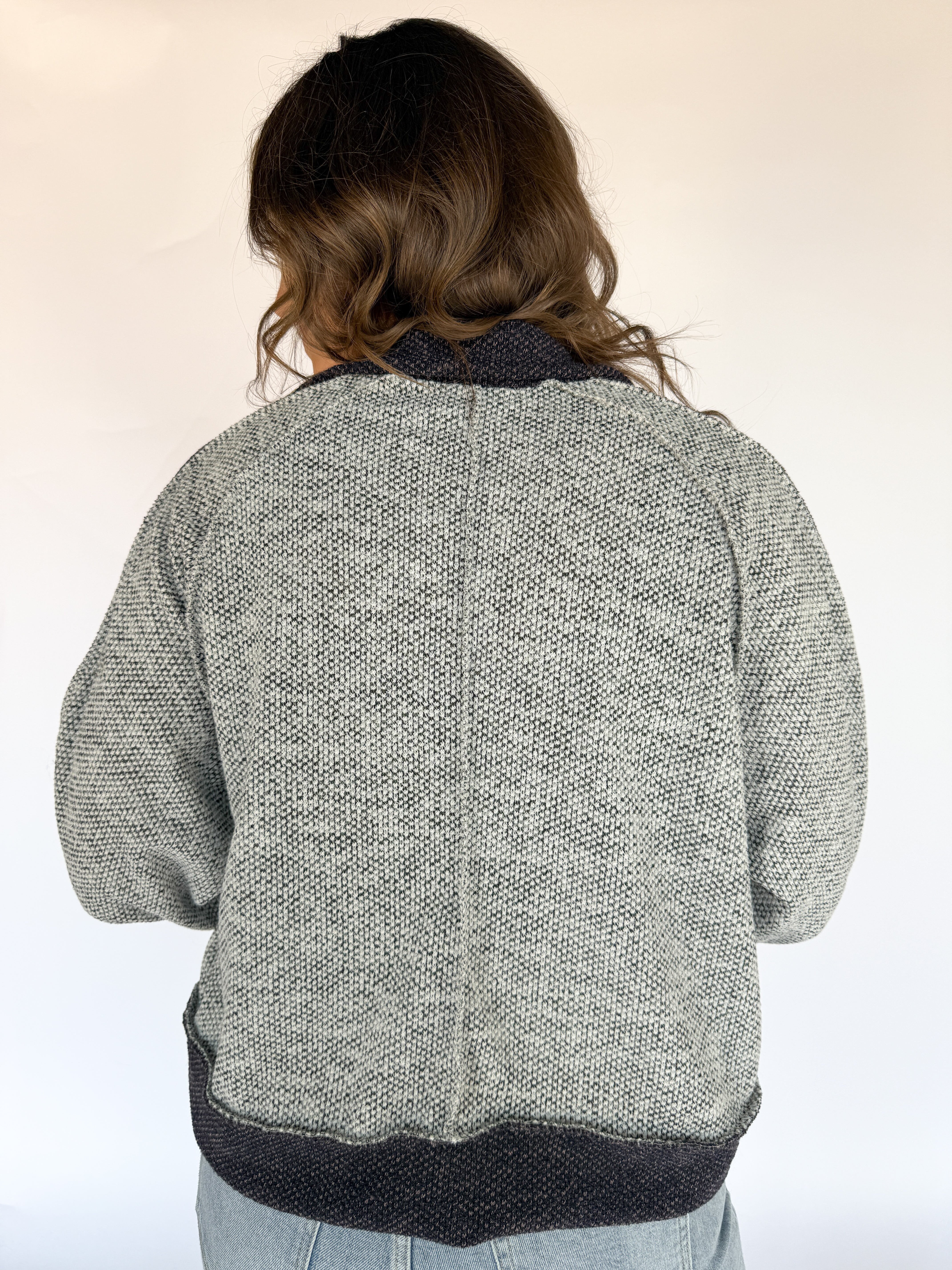Two Tone Jacquard Jacket-Black - Ana Patricia Boutique