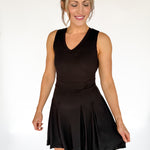 Pleated Romper Dress- Black - Ana Patricia Boutique