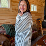 Textured Stripe Top- Olive