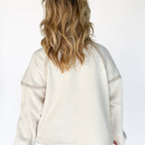 Fleece Half Zip Pullover- Ivory