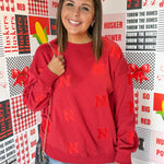 Nebraska Ritter Crewneck- Red - Ana Patricia Boutique
