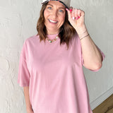 Oversized Basic Tee- Blush - Ana Patricia Boutique