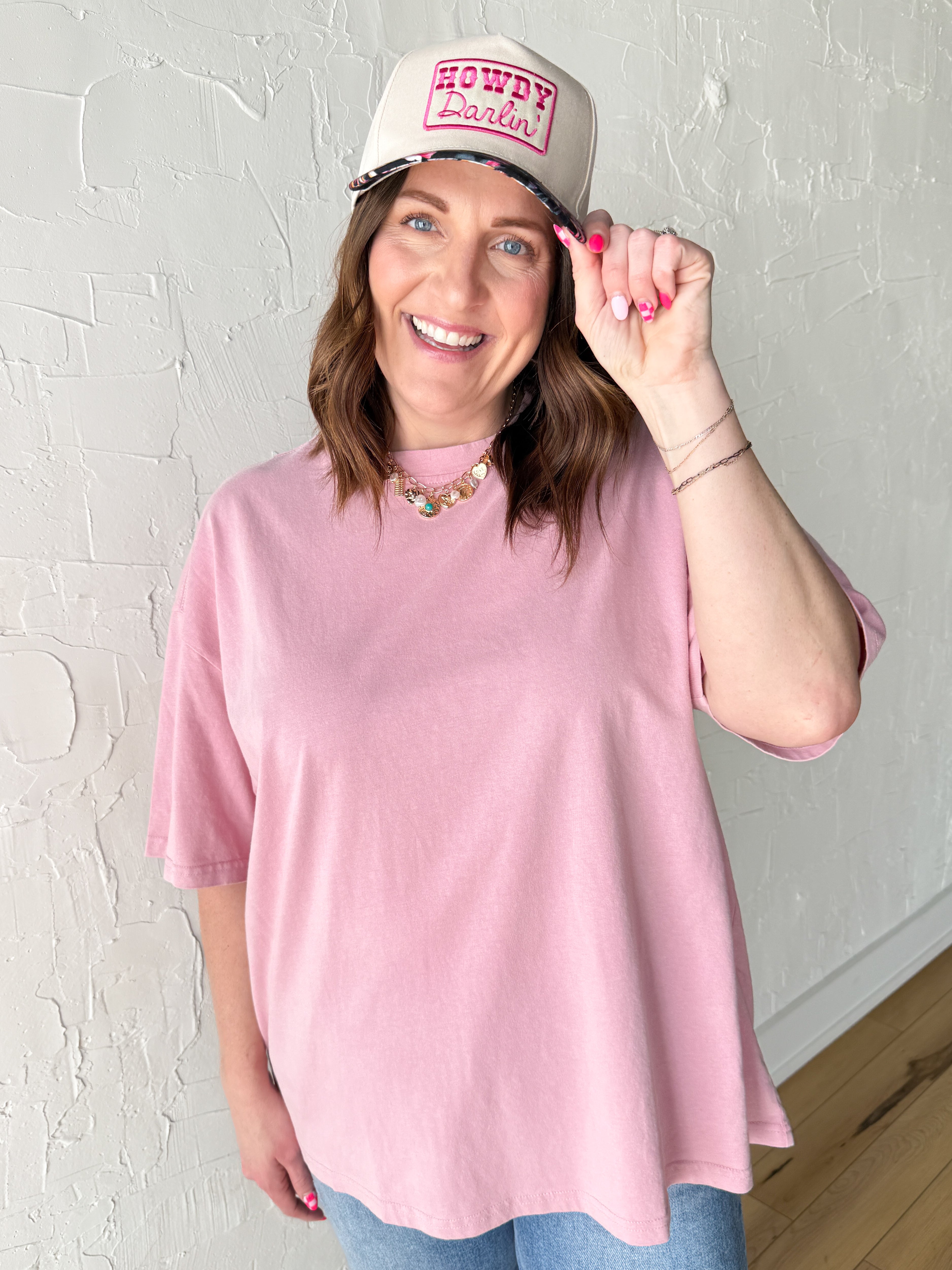Oversized Basic Tee- Blush - Ana Patricia Boutique