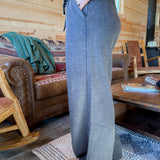 Wide Leg Sweatpants- Ash Black
