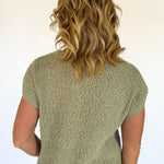 Textured Crewneck Sweater Top- Olive - Ana Patricia Boutique